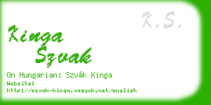 kinga szvak business card